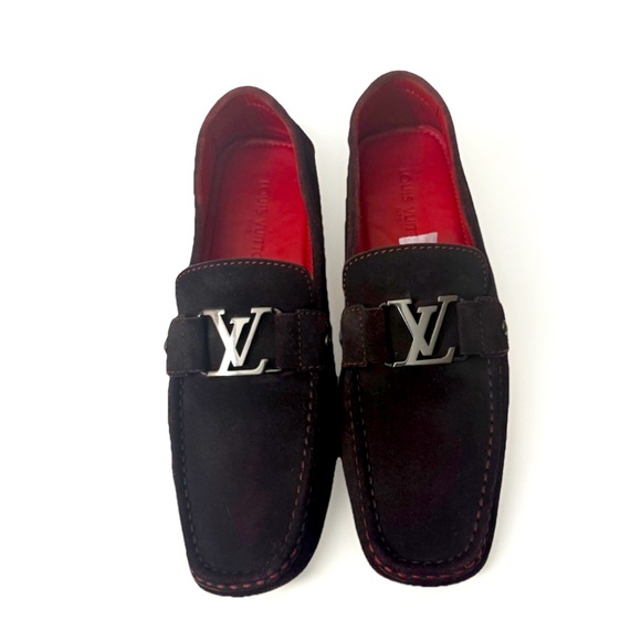 Louis Vuitton Red and Brown Loafers with Classic Slip-On Design - Picture 1 of 12